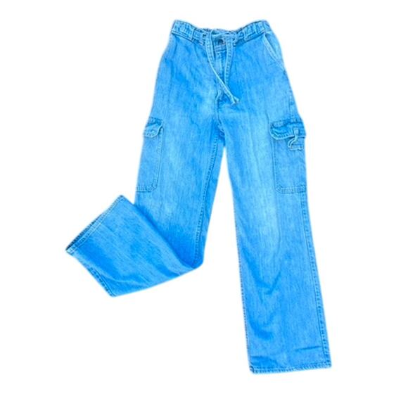 Levi's Denim - Vintage 80s Levi's Fresh Produce carrot tab cargo tie waist jeans size 31x32